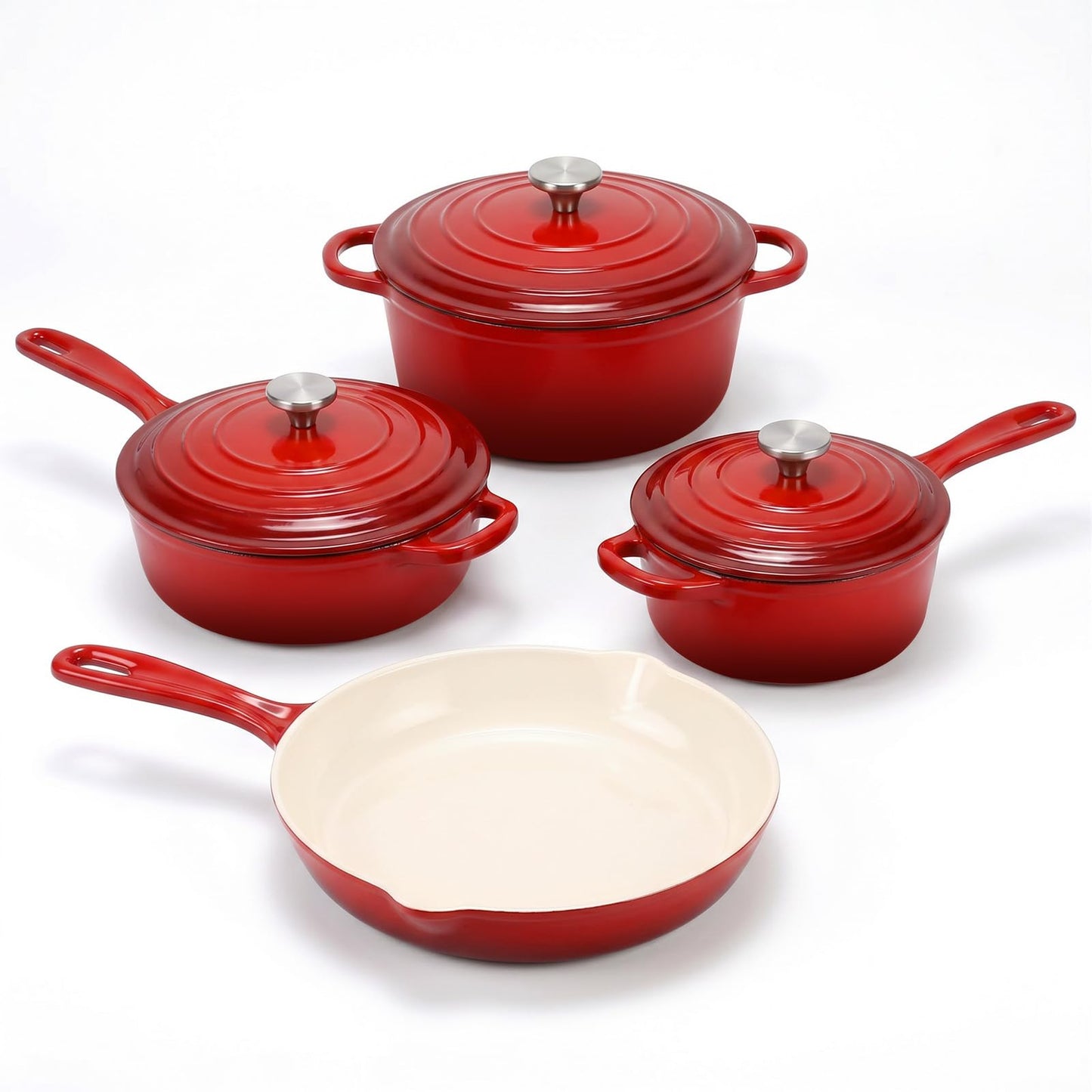 LOT DE 4 MARMITES DE CUISINE EN PORCELAINE