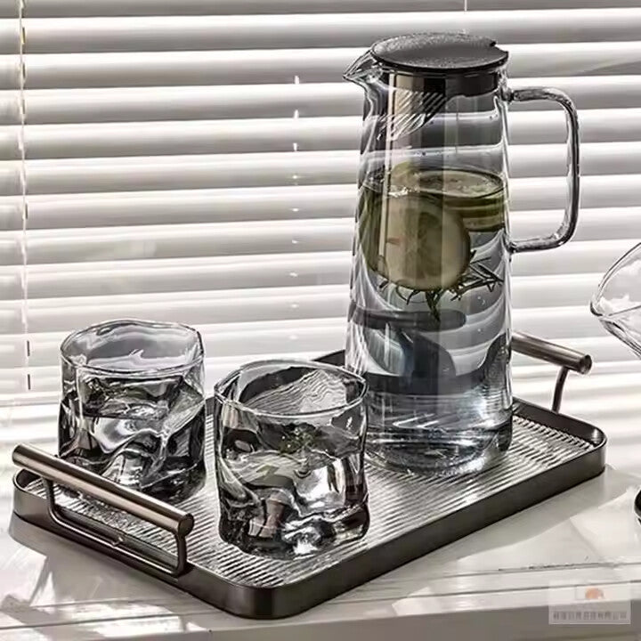 Plateau Royal (Set cassable: 1 plateau + 1 caraffe + 4 verres)