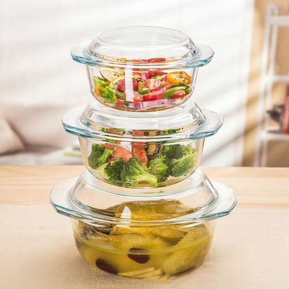 Lot de 3 marmites de table (en verre)