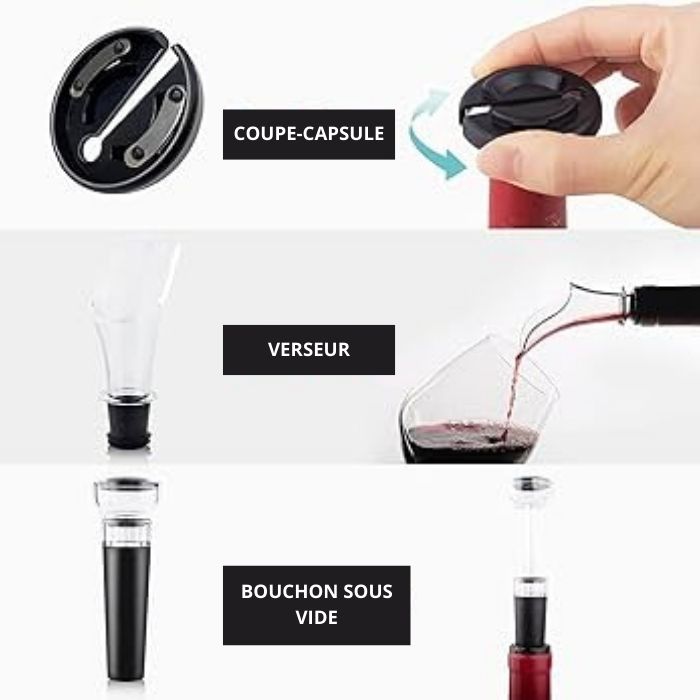Coffret Ouvre-vin Électrique (4 Pièces)